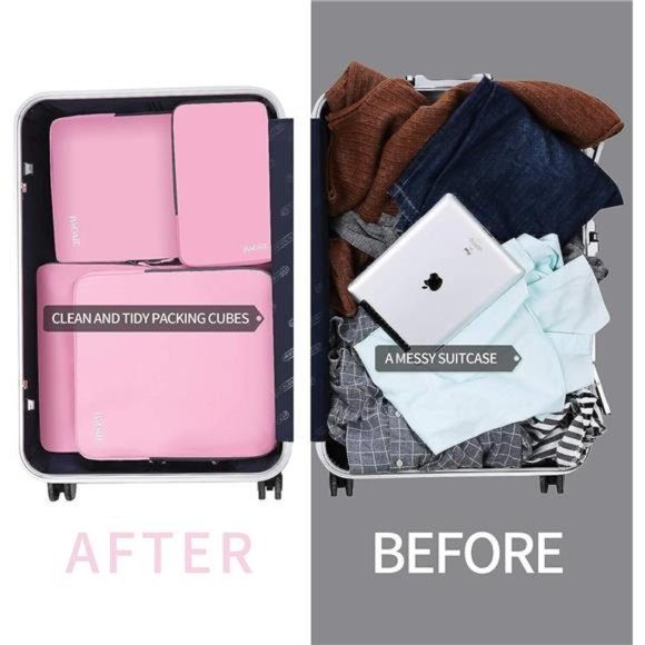 4Pack Compression Packing Cubes Travel Accessories Expandable Packing Organizers - Picture 3 of 6